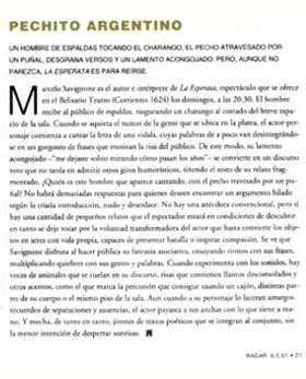 Critica de La esperata en Radar